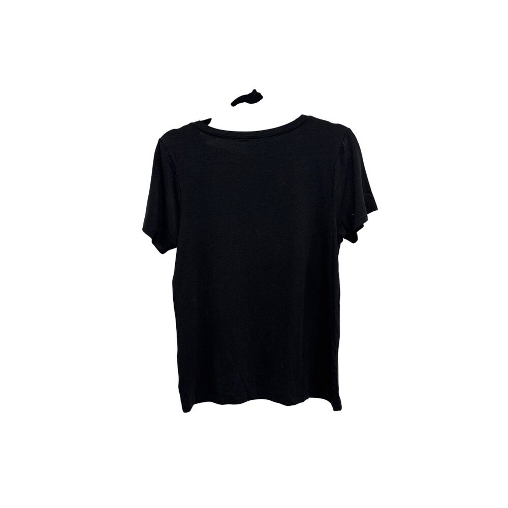 Calvin Klein Women's Black V-Neck Sleepwear T-Shirt S 100% Cotton - Picture 3 of 9